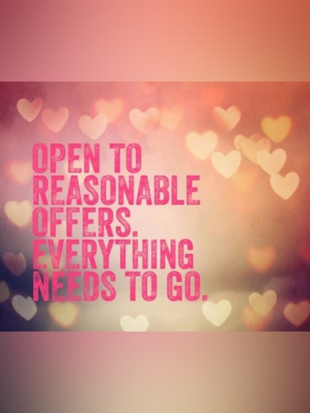 Pink Typographic Graphic Print - 'Open to Reasonable Offers'
